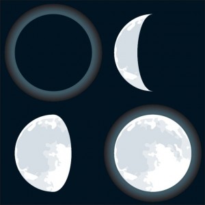 満月と三日月